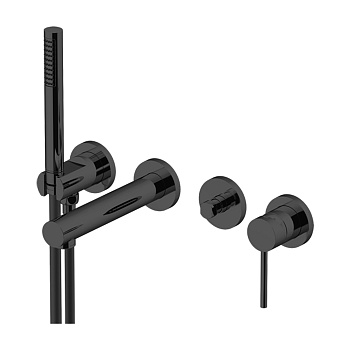 Смеситель Gattoni CIRCLE ONE 9005/90NO встраиваемый в стену черный без термостата