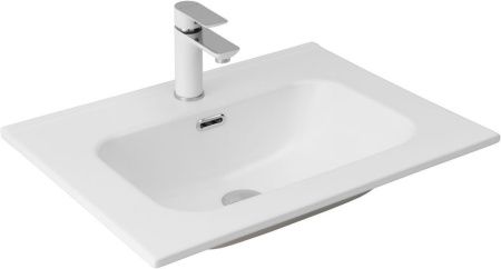 Раковина керамическая Aquanet Flat 00330429 60х50 полувстраиваемая цвет белый 1 отверстие под смеситель