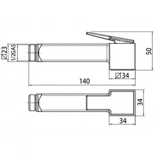Гигенический душ со смесителем Bossini Cube Brass E38003B.073_УЦ черный матовый (мелкие царапины) - фото 4