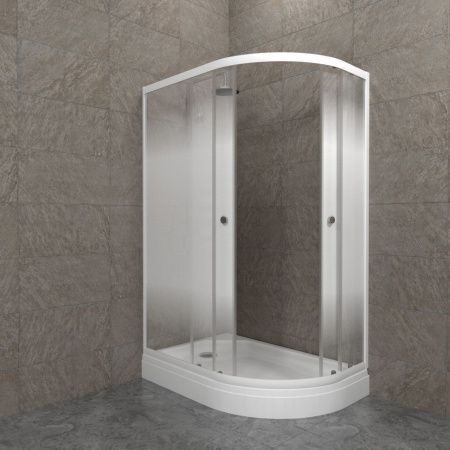 Душевой уголок Тритон Коралл Щ0000068949 120х80 стекло с рисунком профиль белый с поддоном