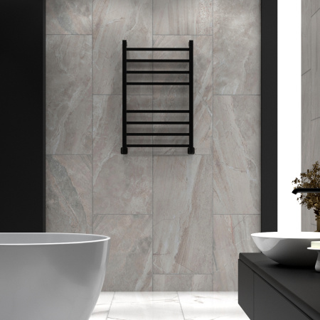 Полотенцесушитель Indigo Aletto LALWPF80-50BR 53х84 водяной черный муар