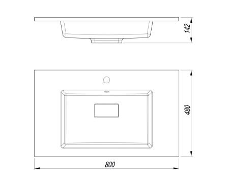 Раковина из искусственного камня Uperwood May 35480000004 80х50 полувстраиваемая цвет белый