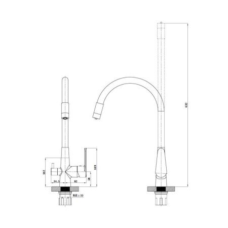 Смеситель для кухни Esko Coral CL 03 W на мойку белый/хром