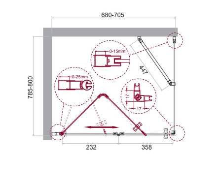 Душевой уголок BelBagno ALBANO ALBANO-ASH-1-70/80-C-Cr 70х80 стекло прозрачное профиль хром глянцевый без поддона