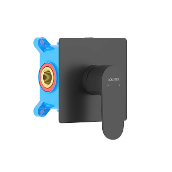 Смеситель для душа Aquatek ОБЕРОН AQ1266MB встраиваемый в стену черный матовый без термостата