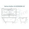 Ванна чугунная Delice Malibu DLR230608R-AS 170х70 пристенная прямоугольная без ножек с отверстиями под ручки