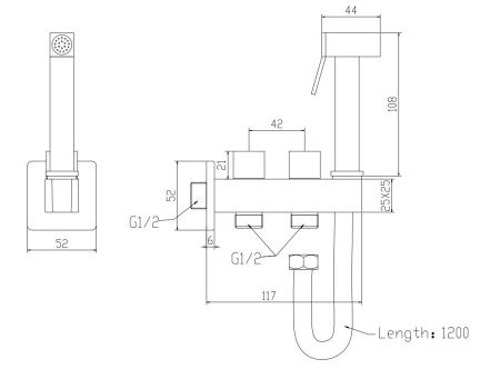 Гигиенический душ со смесителем Savol S-FXQ011A хром