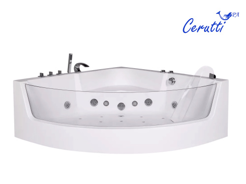 Ванна гидромассажная Cerutti SPA C-401A 150х150 пристенная четверть круга - фото 3