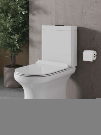 Унитаз напольный с бачком Agger AT04000 белый с сиденьем микролифт безободковый смыв торнадо