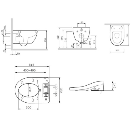 Унитаз подвесной Am.Pm Awe C111739SC белый с сиденьем микролифт душевой смыв