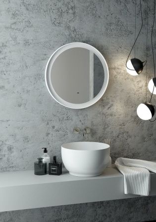 Зеркало с подсветкой Art&Max NAPOLI AM-Nap-600-DS-F-White 60х60 подвесное