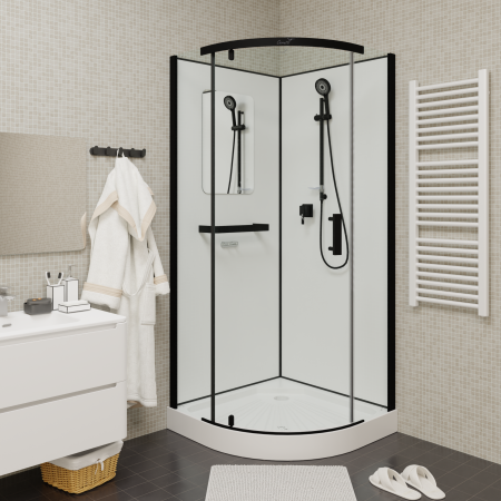Душевая кабина Cerutti SPA KORRA90B 90х90 четверть круга без крыши ориентация универсальная