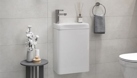 Тумба под раковину Velvex BIO tp.BIO.BIO.MAXI.40.1D белый глянец 40х20 подвесная цвет белый