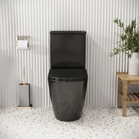 Унитаз напольный с бачком Grossman Color GR-4480BS черный с сиденьем микролифт безободковый каскадный смыв