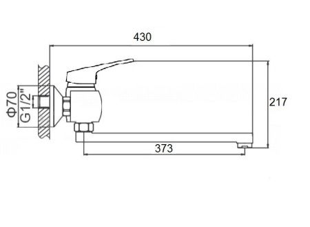 Смеситель для ванны D-Lin D149428 настенный хром