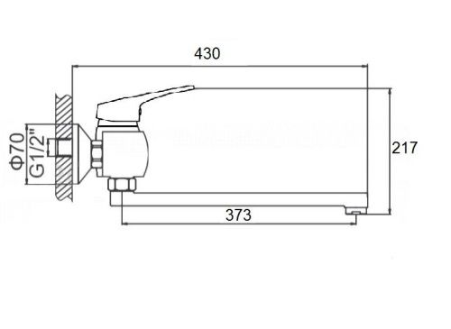 Смеситель для ванны D-Lin D149428 настенный хром - фото 2