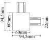 Коннектор L-образный Crystal Lux CLT 0.121 CLT 0.2211 03 BL