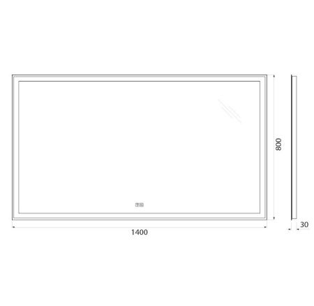 Зеркало с подсветкой и антизапотеванием BelBagno SPC-GRT-1400-800-LED-TCH-WARM 140х80 подвесное