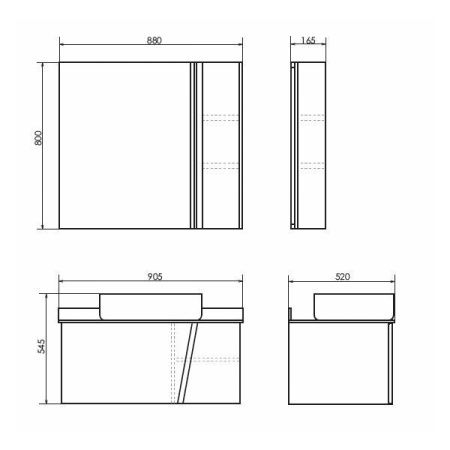 Зеркало-шкаф Comforty Эдинбург 00004147981CF 90х80 подвесной цвет серый