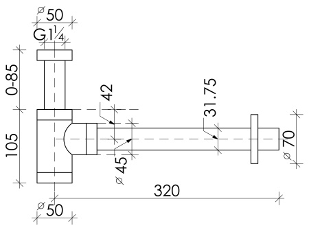 Сифон для раковины Ceramica Nova 70001CH