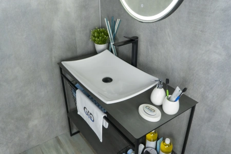 Раковина керамическая Gid Creativo 51170 60х40 накладная цвет белый без отверстий под смеситель