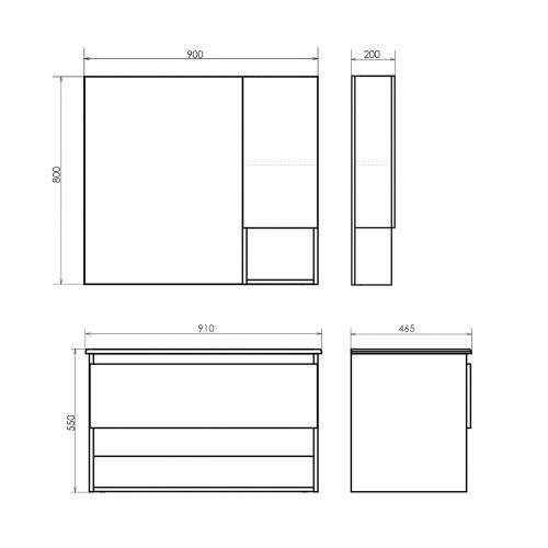 Тумба с раковиной Comforty 00-00019288CF 91x46,5x55,5 - фото 2