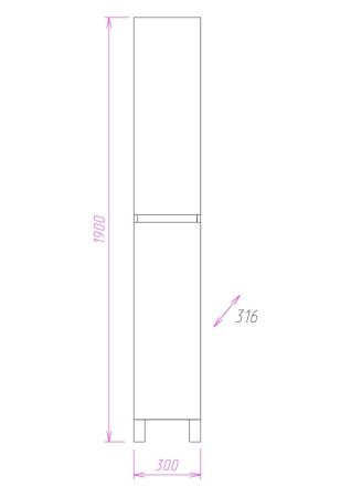 Шкаф-пенал Onika Элита 403039 30х190 напольный цвет белый
