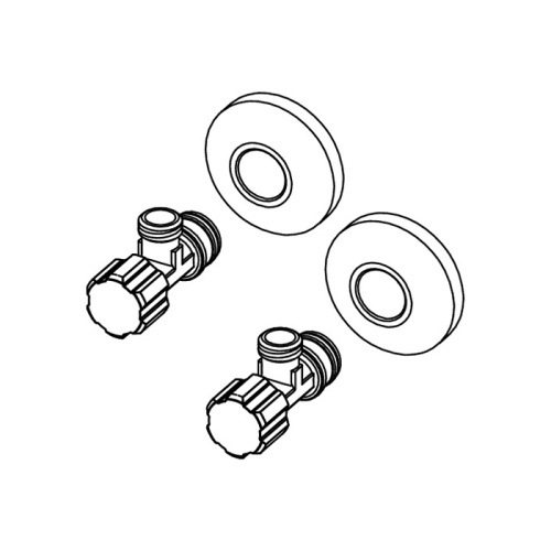 Угловые вентили (1/2" х 3/8") с настенными розетками 2 шт. Tece TECEone 9820464 - фото 2