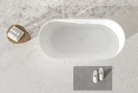 Ванна из искусственного камня Solid Surface Cezares COMFORT CZR-COMFORT-170-75-53-SSB-HND 170х75 отдельностоящая овальная