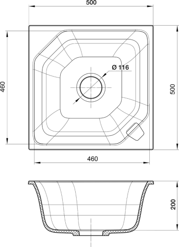 Кухонная мойка Rivelato LOCUS LS-50 nero 50х50 цвет черный - фото 4