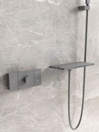 Душевая система Vincea VSFW-2F11TGM встраиваемая в стену цвет вороненая сталь с термостатом