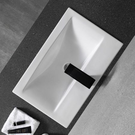 Раковина из сантехнического фаянса CeramaLux 9393-60 60х40 встраиваемая цвет белый 1 отверстие под смеситель