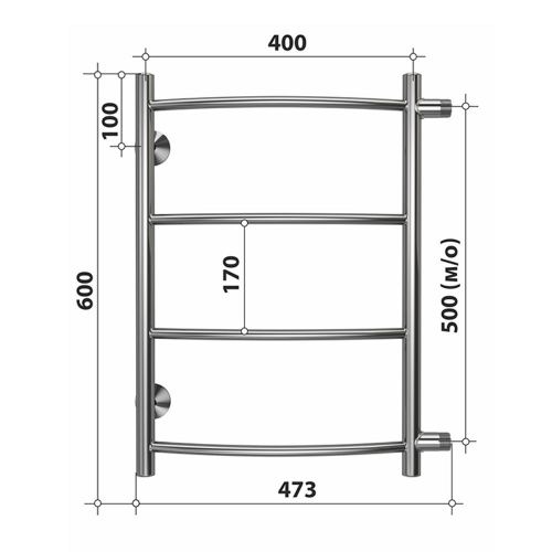 Полотенцесушитель водяной Stelmix 4670078543738 45х60 хром - фото 3
