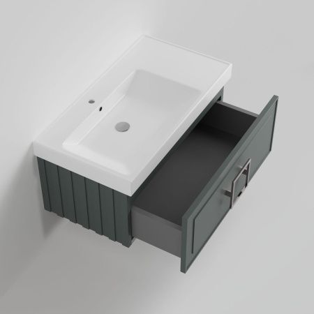 Тумба с раковиной La Fenice CUBO NFNC-01-CUB-G-90-1-90L 90х50 подвесная цвет серый