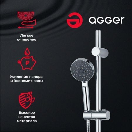 Душевая лейка Agger A02 цвет хром