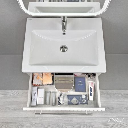 Тумба с раковиной Alavann Emma ALV1166000 60х50 подвесная цвет серый