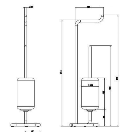 Стойка с бумагодержателем и ершиком Gessi Goccia 38068#031