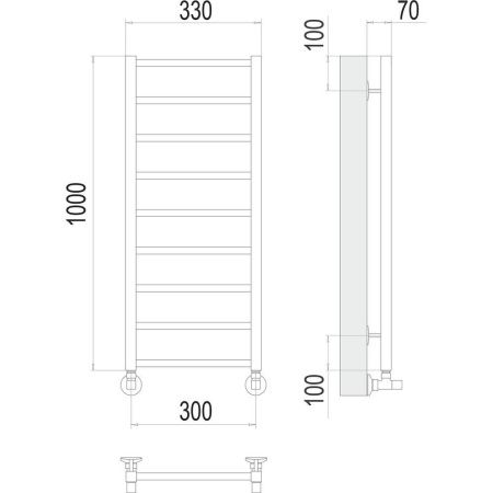 Полотенцесушитель водяной Terminus 4670078529664 35х100 хром