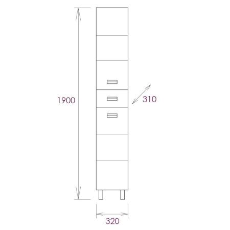 Шкаф-пенал Onika Балтика 403214 30х190 напольный цвет белый