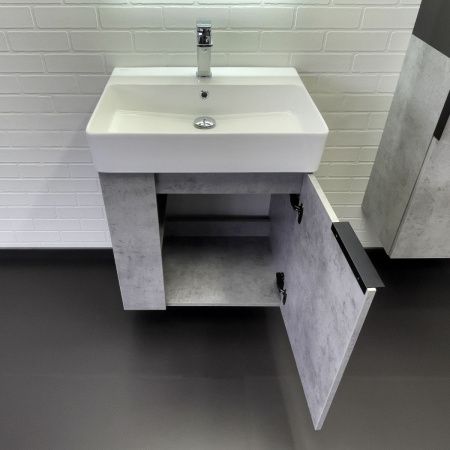 Тумба с раковиной Comforty Асти 00-00019191CF 60х50 подвесная цвет серый