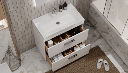 Тумба под раковину Velvex ORLANDO tnORL.80-211 80х40 напольная цвет белый