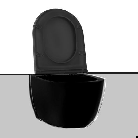 Унитаз подвесной Wellsee Chalice Perfection 182609001 черный с сиденьем микролифт безободковый смыв торнадо