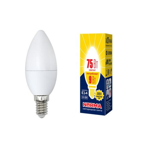 Лампа светодиодная Volpe LED-C37 LED-C37-9W/WW/E14/FR/NR картон - фото 2