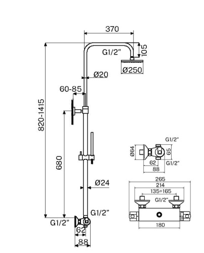 Душевая стойка Plumberia Selection IXO XO6302CR настенный цвет хром - фото 2