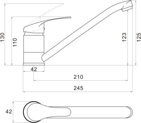 Смеситель для кухни Savol S-T4901-1 на мойку хром