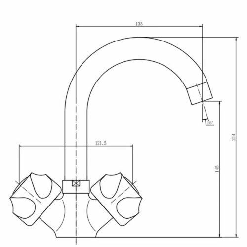 Смеситель Fashun A1326 на раковину хром - фото 3