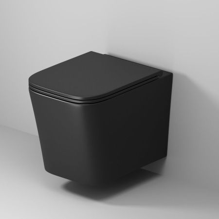 Унитаз подвесной Grossman Торнадо GR-4441BMSQ черный с сиденьем микролифт безободковый смыв торнадо