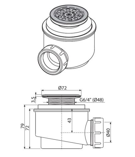 Сифон для душевого поддона Alcadrain A46-50 - фото 2