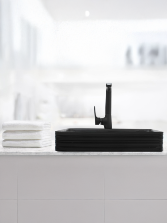 Раковина из сантехнического фаянса WeltWasser WW SK 10000004557 40 см накладная цвет черный без отверстий под смеситель