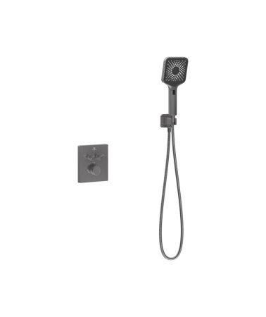 Душевая система Vincea Inspire VSFW-3I21MT4GM встраиваемая в стену цвет вороненая сталь с термостатом